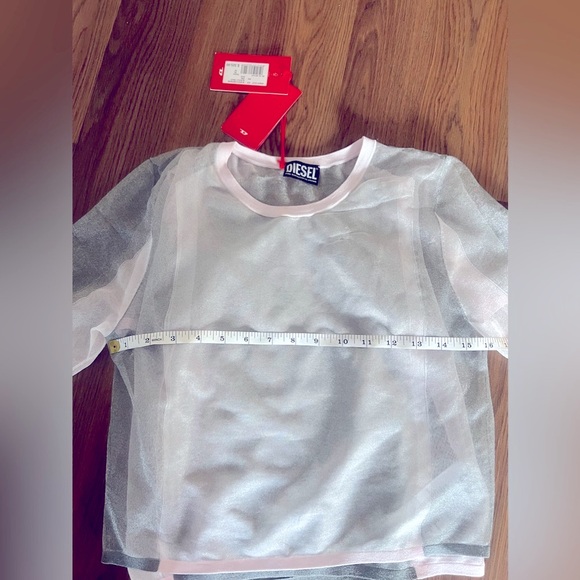 Brand New Diesel Layered Sheer Grey Top - Picture 8 of 10